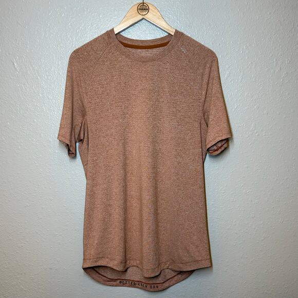 Lululemon Drysense Training Short Sleeve Heathered Butternut Brown Men’s Size S - Picture 2 of 9